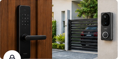 Smart digital door lock, video doorbell and automated driveway gate
